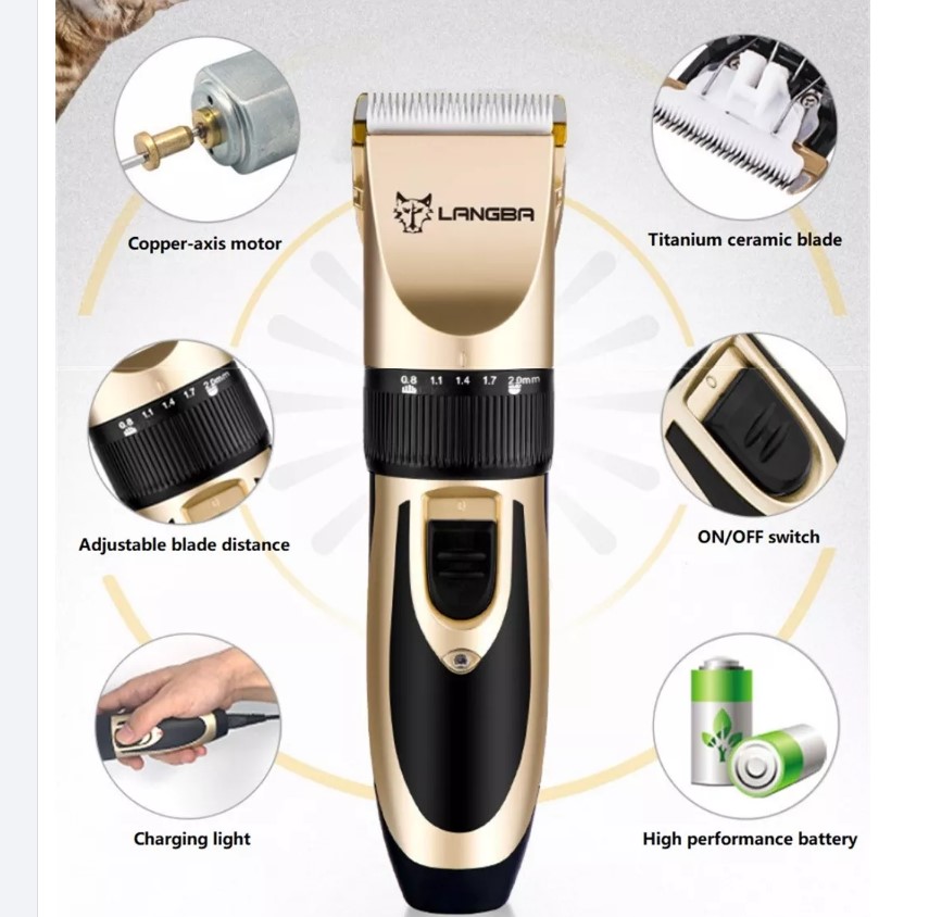 LANGBA AB60 batteridrevet kjæledyrklipper
